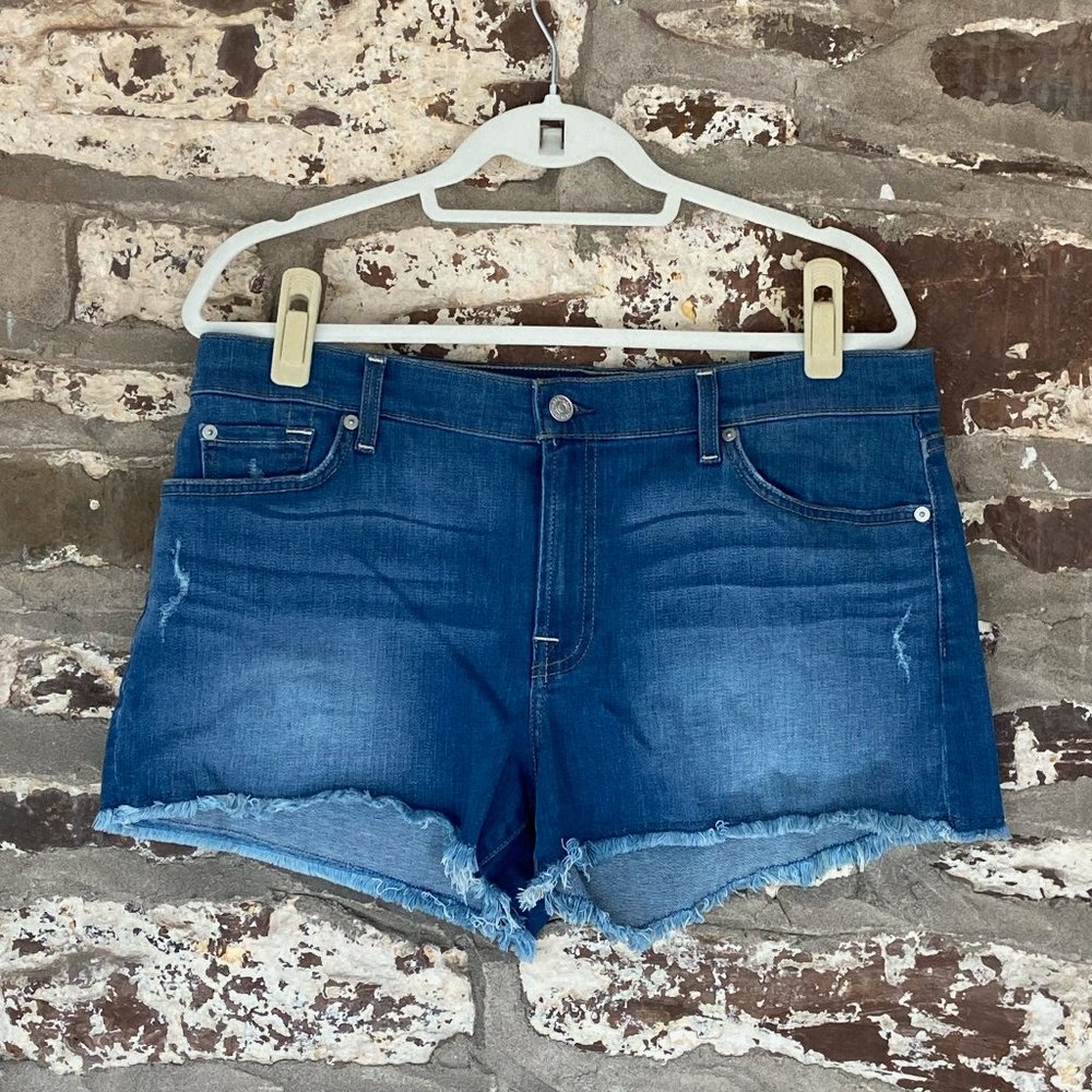 7 For All Mankind Cut Off Short In Ocean Mist Size 31